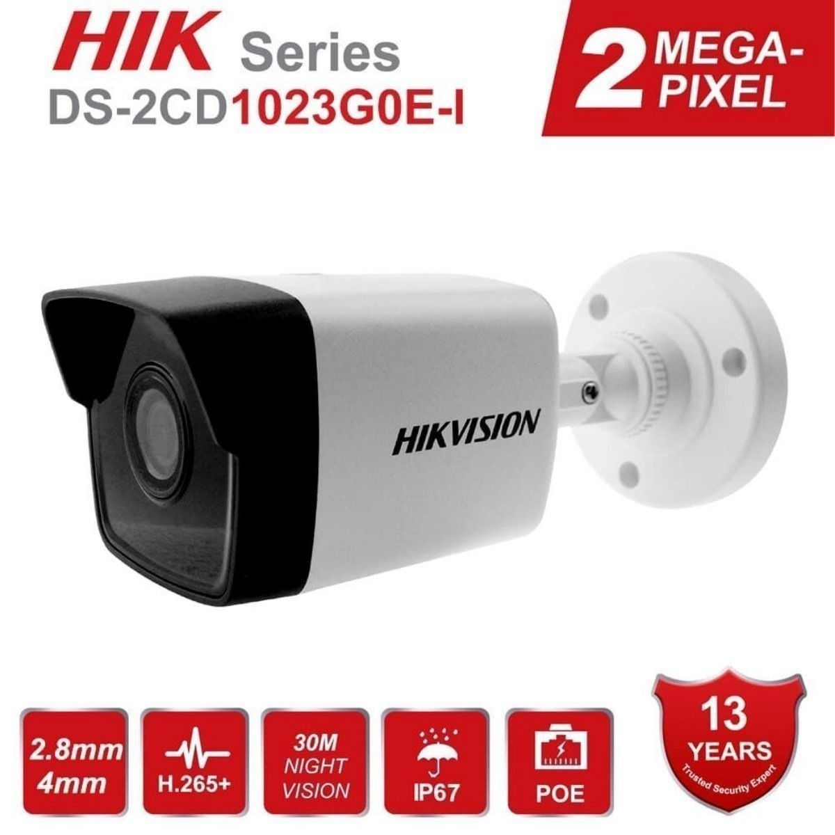 HIKVISION - Cámara Hikvision IP BALA EXIR 30Mts F28mm PoE IP67