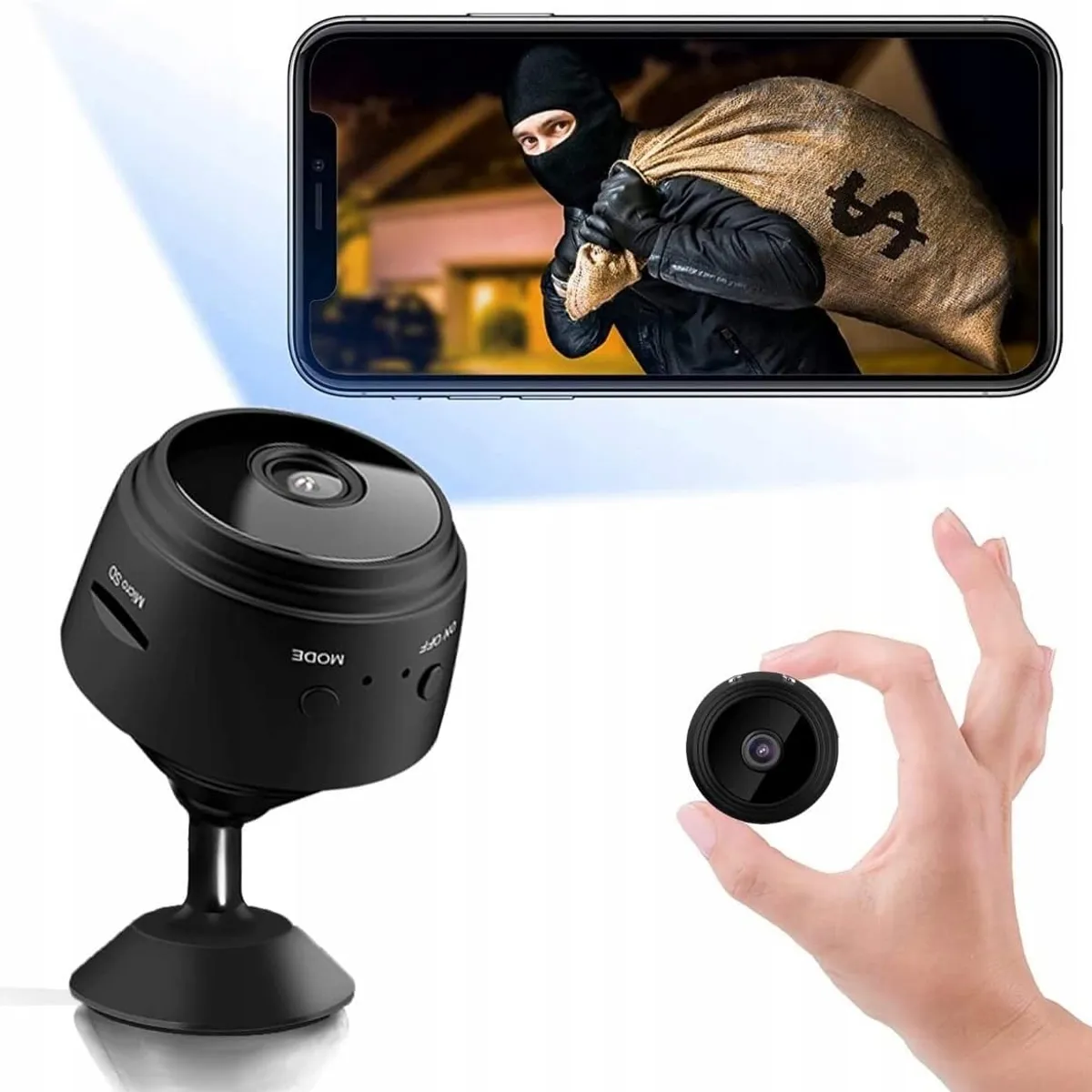 SKY - Mini Cámara Espía A9 ORIGINAL Soporte Magnetico Hd 1080P Ip Wifi Visión Nocturna