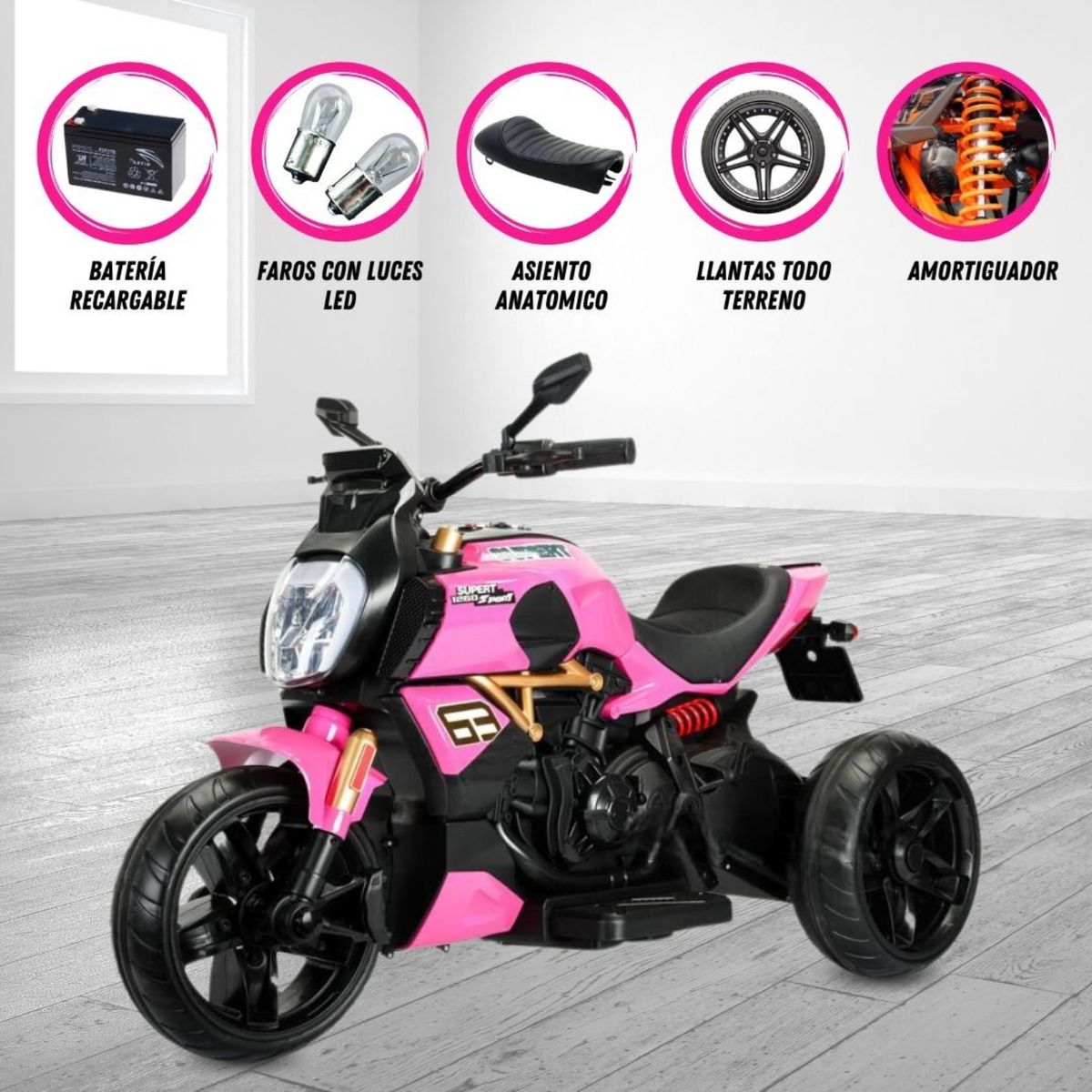 GENERICO - Moto Infantil Eléctrica Batería Bebe Niños 1 a 7 Años