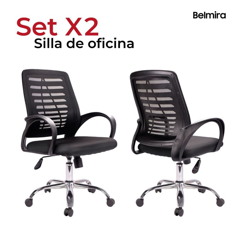 MUEBLESYA - SET X2 Silla De Oficina Belmira Gerente Ergonomica