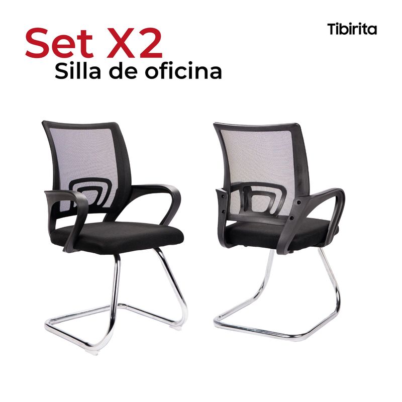 MUEBLESYA - SET X2 Silla De Oficina Tibirita  Interlocutora Cromo