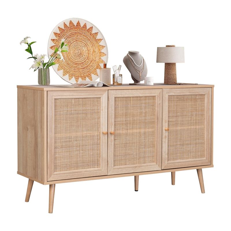 TOPLIVING - Bifé Vajillero con Puertas de Ratán