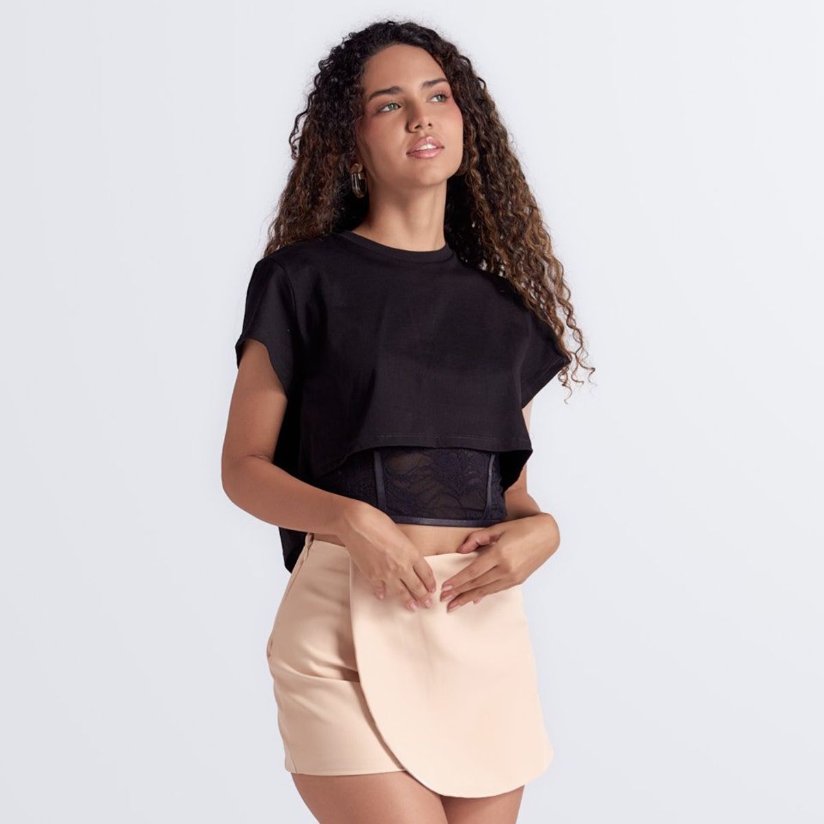 DEREK - Camiseta Para Mujer Con Corset Derek