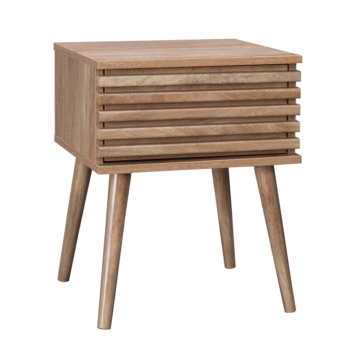 TOPLIVING - Mesa de Noche  Retro con Diseño Varillado