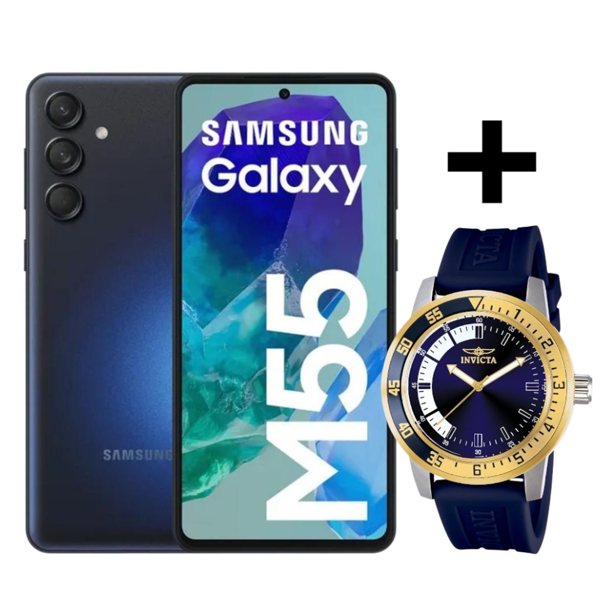 SAMSUNG - Celular Samsung Galaxy M55 5G 256 GB 8 Ram Dual AZUL + Reloj