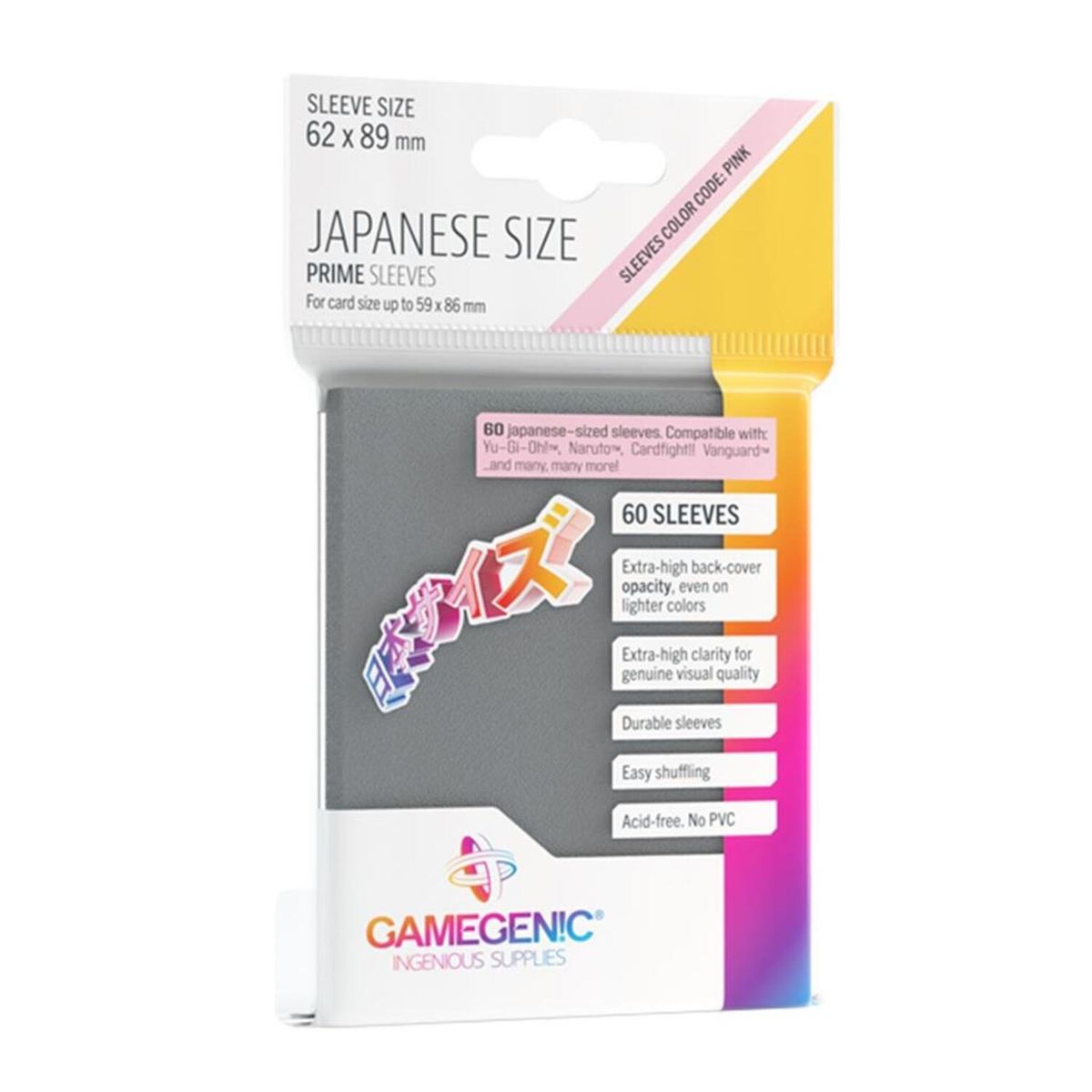 ASMODEE - Fundas Protectores YuGioh Just Sleeves Japanese gris