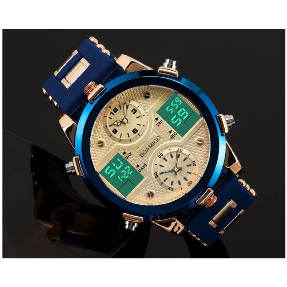 NAVIFORCE - Reloj de hombre Analogo Digital con luz y 3 zonas