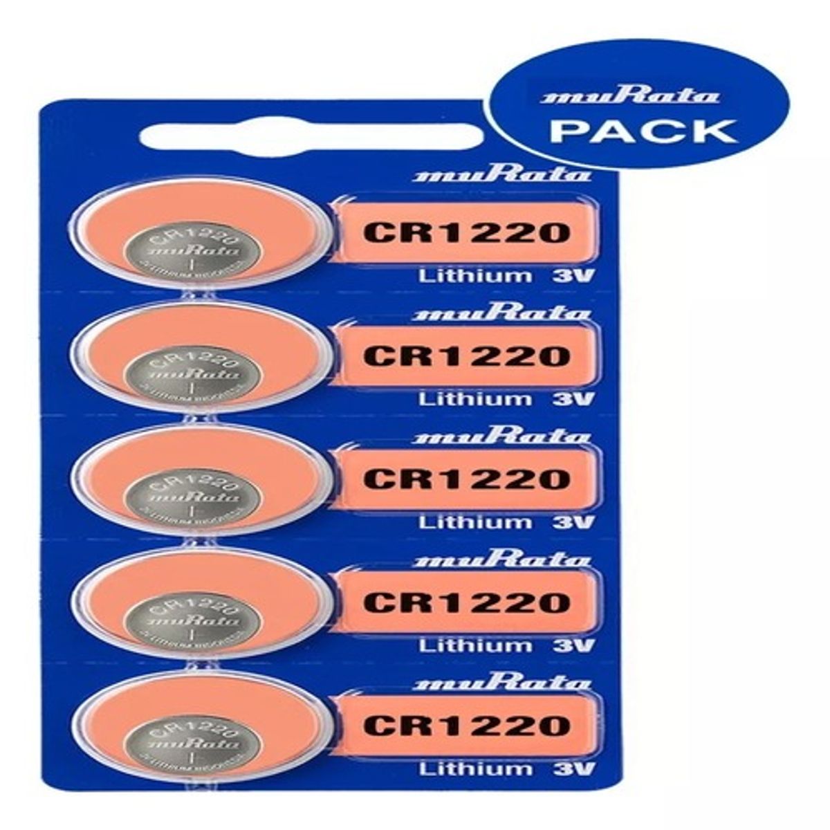 SONY - Batería Pila Cr1220 Murata Original Litio, 3v, Pack X 5