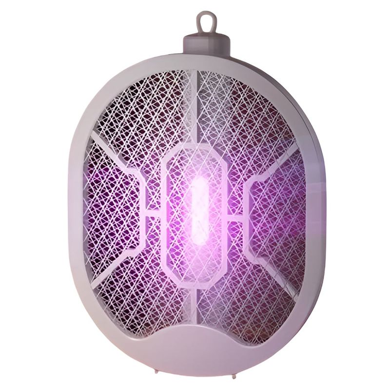DANKI - Raqueta Lampara Mata Mosquitos Electrico Plegable Blanco