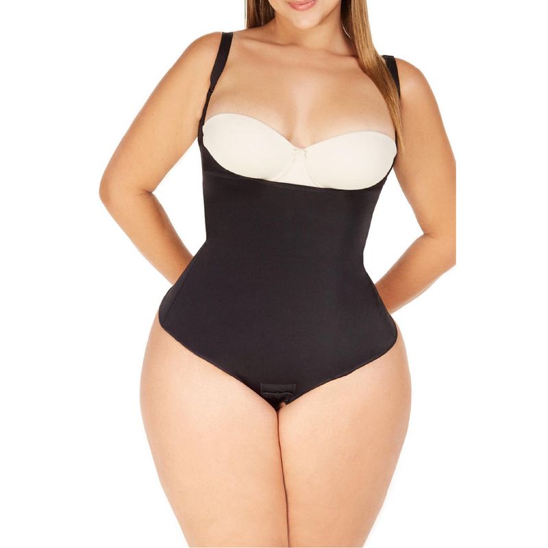DIANE & GEORDI - Faja moldeadora brasilera senos libres Microlátex 002374 - Negro_.