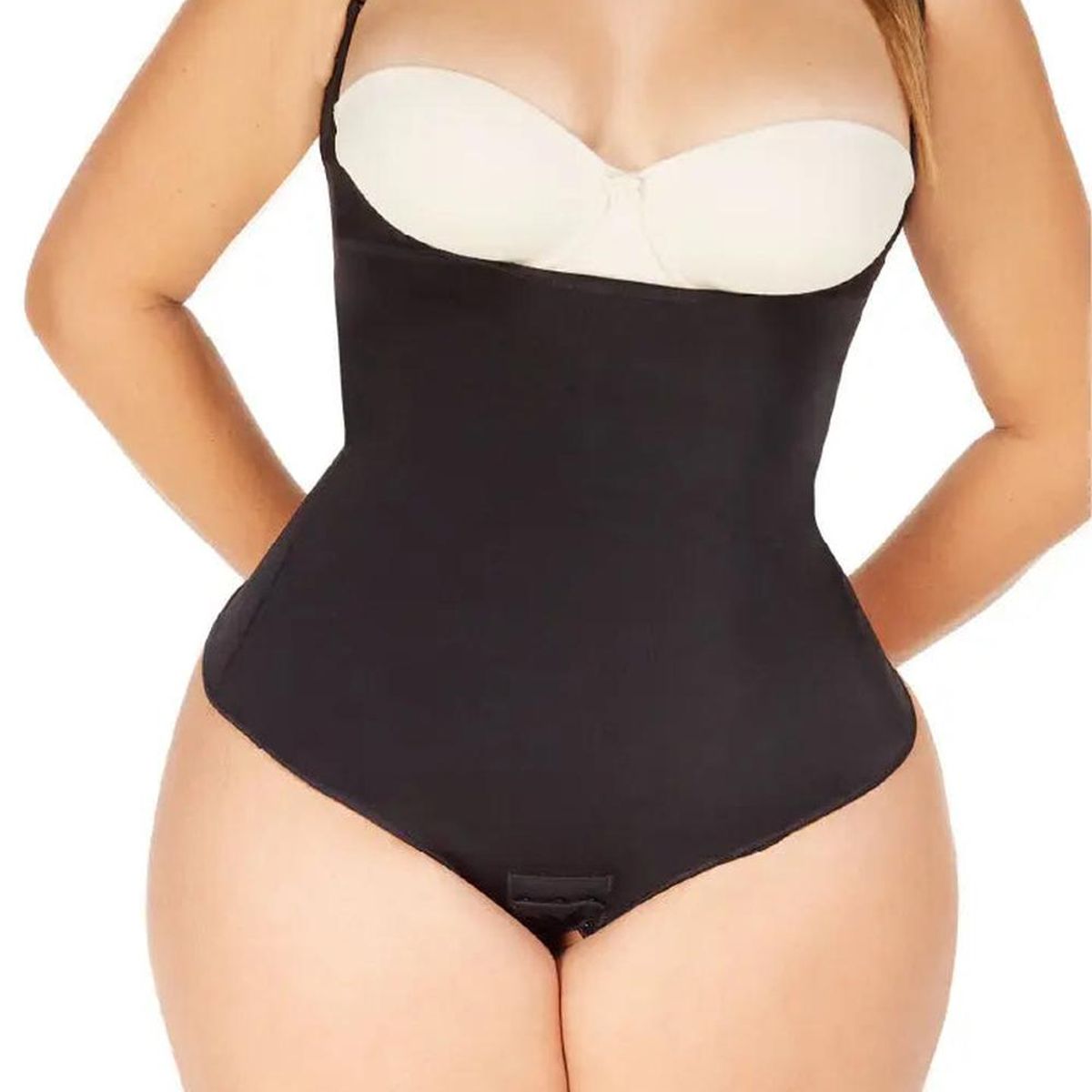 DIANE & GEORDI - Faja moldeadora brasilera senos libres Microlátex 002374 - Negro_.