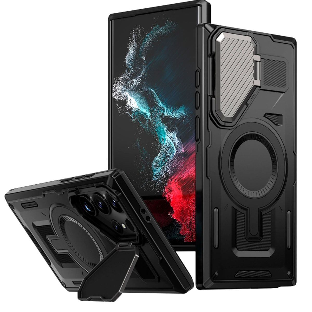 GENERICO - Estuche armo spartan magnetico compatible con Samsung S23 Ultra Negro