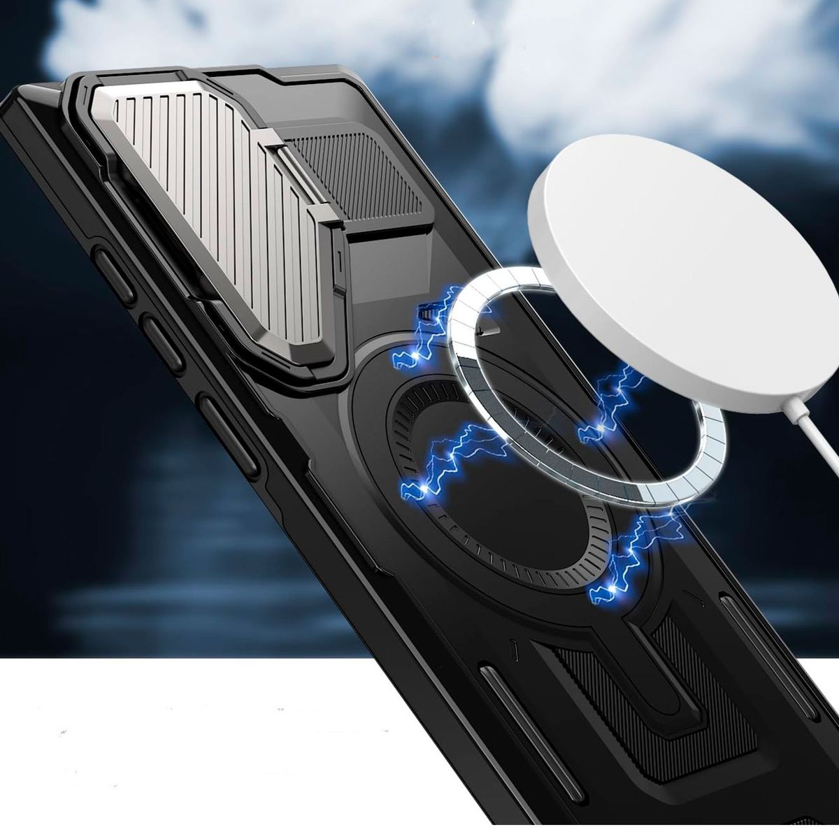 GENERICO - Estuche armo spartan magnetico compatible con Samsung S23 Ultra Negro