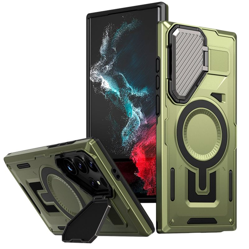 GENERICO - Estuche armo spartan magnetico compatible con Samsung S23 Ultra Verde