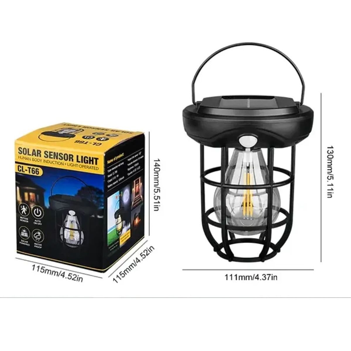 GENERAL - Lampara Solar Con Sensor De Movimiento CL - T66 Para Exterior