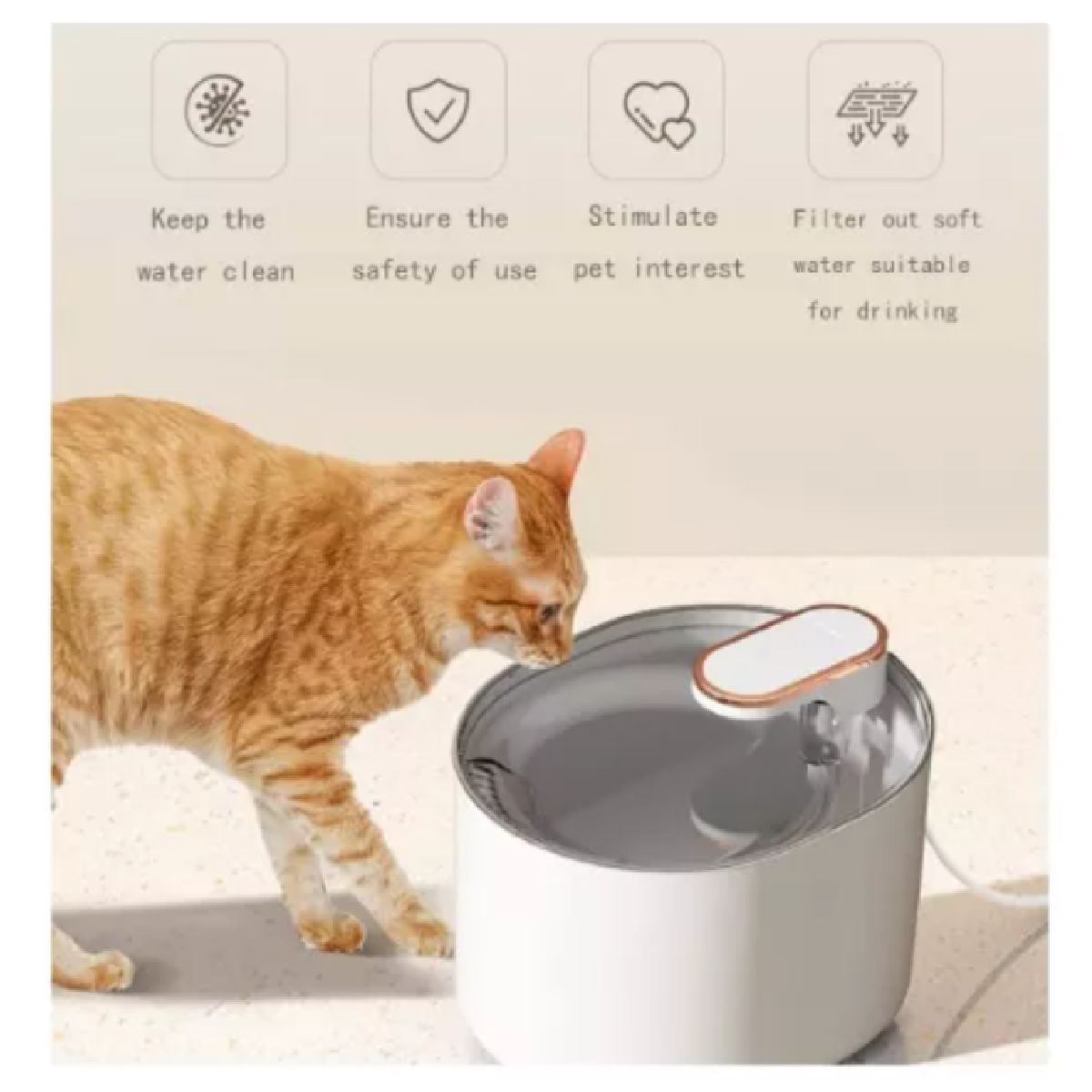 GENERICO - FUENTE DE AGUA PARA GATOS BEBEDERO PARA MASCOTAS FUENTE DE AGUA