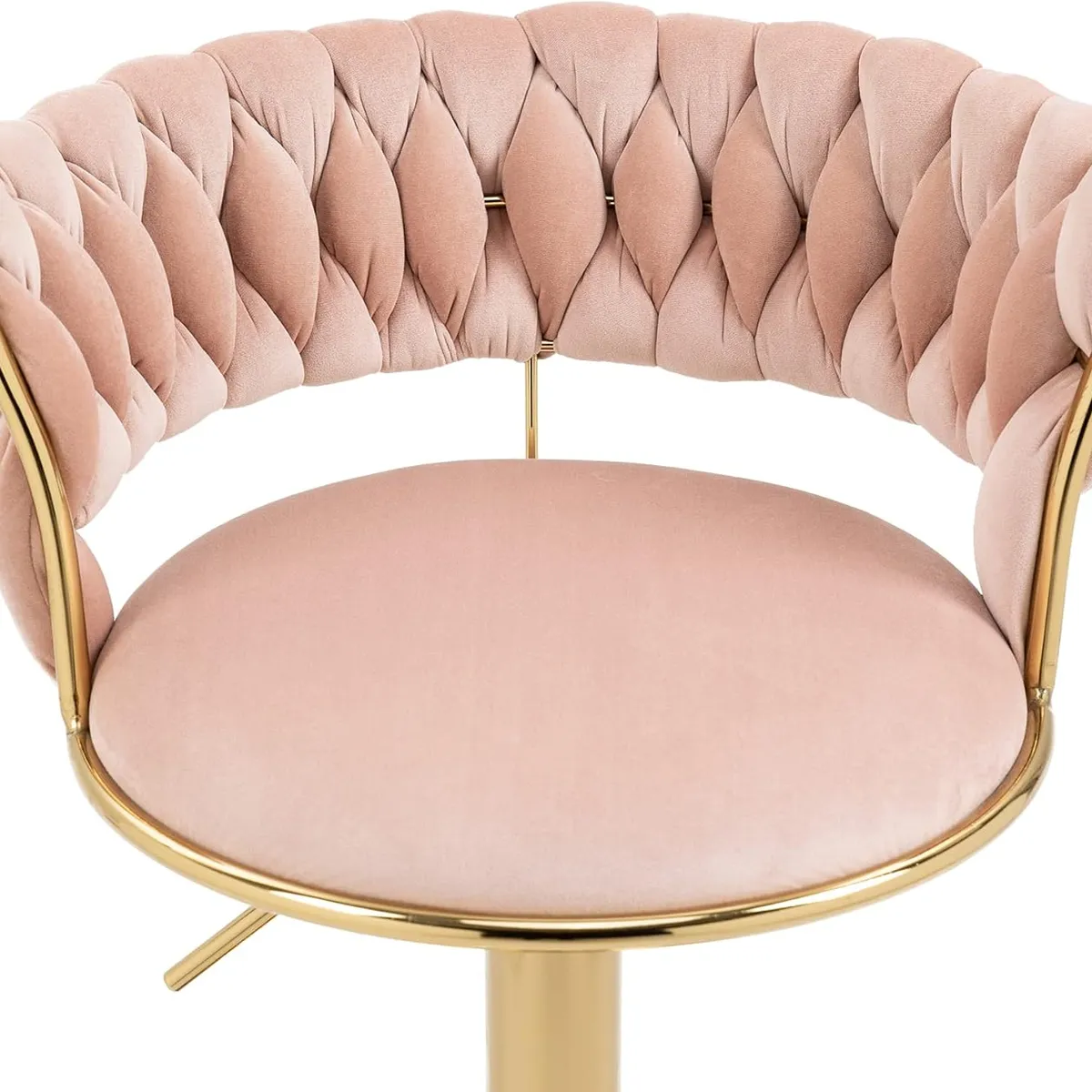 MOBLIHOUSE - Silla De Bar Moderna De Terciopelo Liverpool Base Dorada