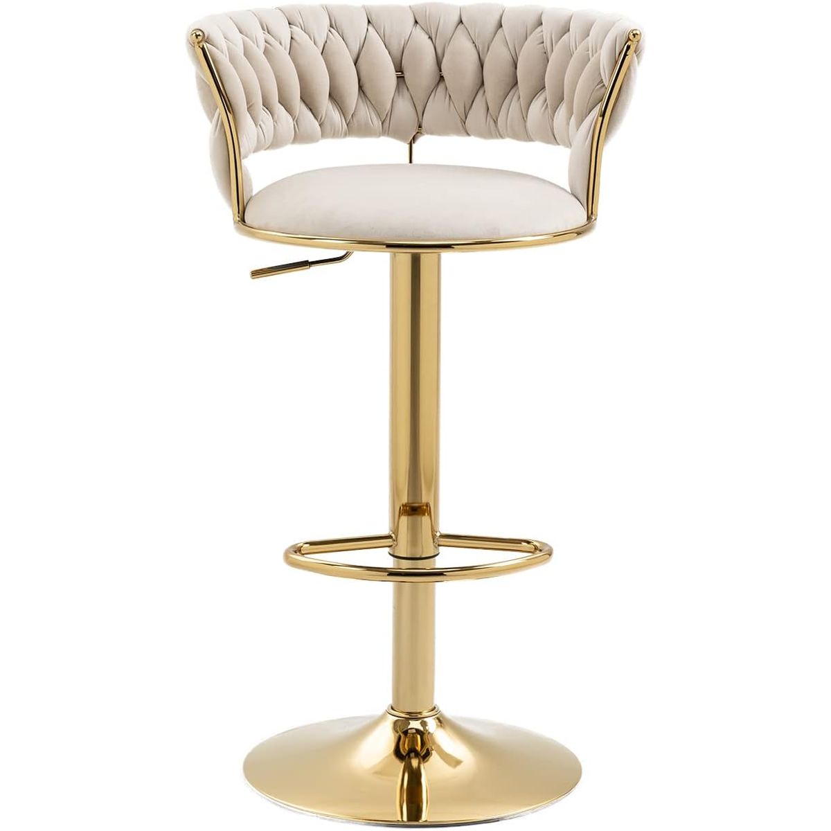 MOBLIHOUSE - Silla De Bar Moderna De Terciopelo Liverpool Base Dorada