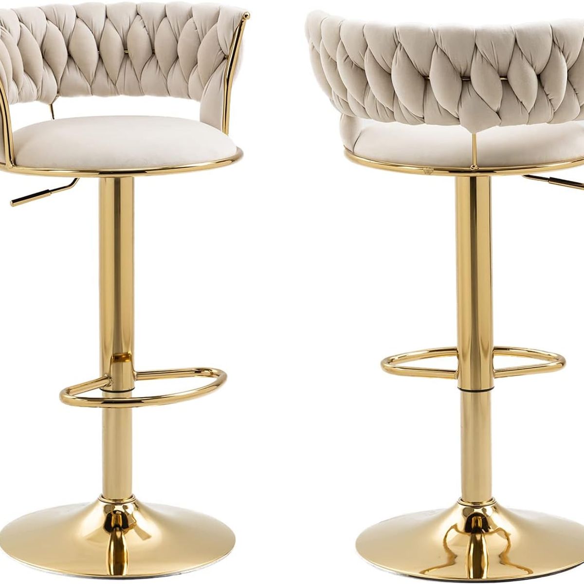 MOBLIHOUSE - Silla De Bar Moderna De Terciopelo Liverpool Base Dorada