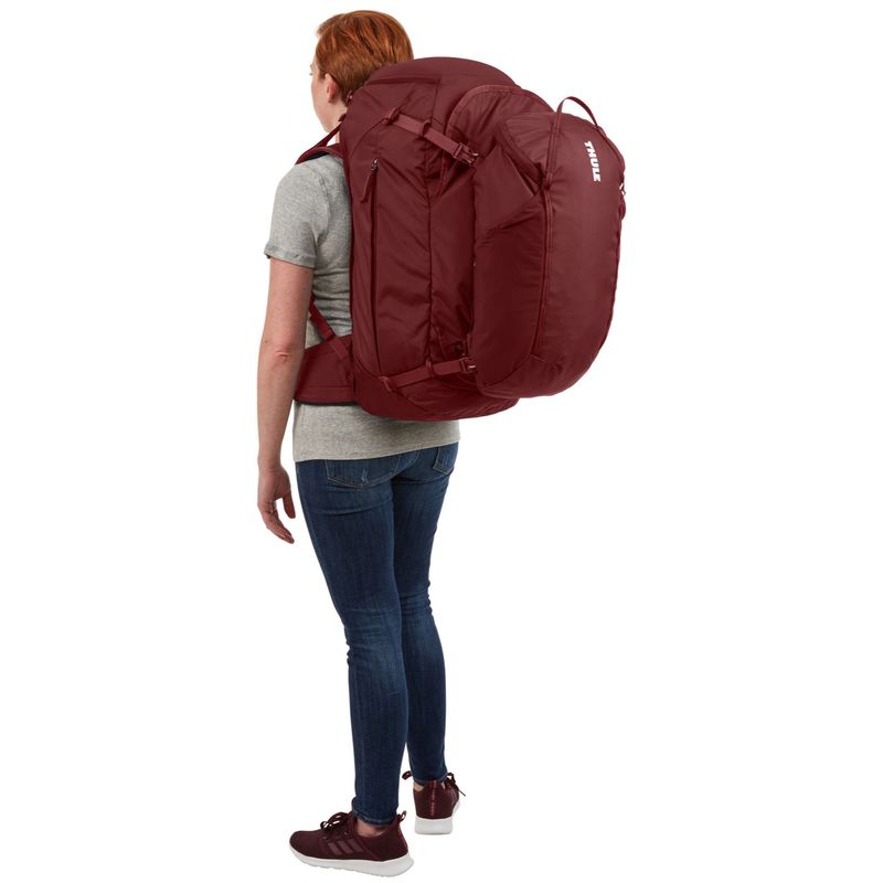 THULE - Mochila de mochilera 70L - Rojo bordeaux oscuro.