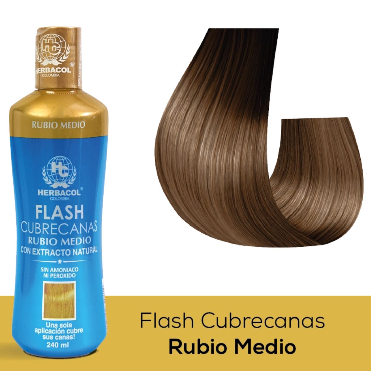 HERBACOL - Flash cubre canas kit shampoo protección color
