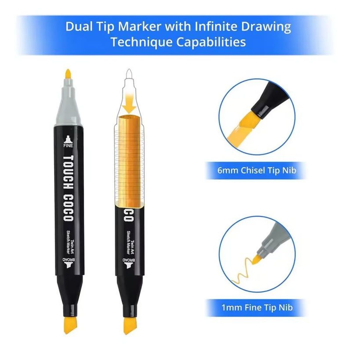 GENERICO - Kit Marcadores Doble Punta Plumones 262 Colores Estuche Tela