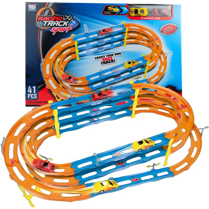 GENERICO - Pista de carreras de coches ovalada para niños impulso