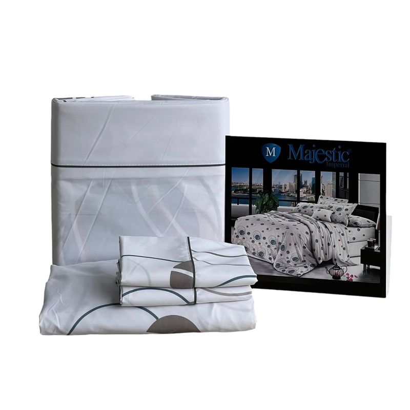 GENERICO - Juego De Sabanas Majestic Cama Doble 200 Hilos, Súper Suave