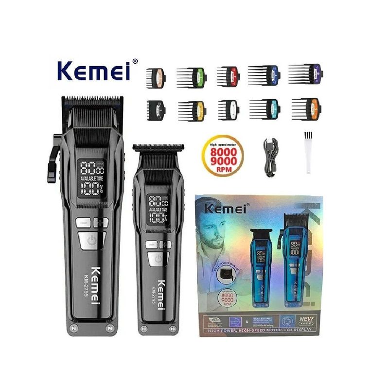 KEMEI - Set Maquinas De Corte Original E Inalambrica Kemei KM-2797