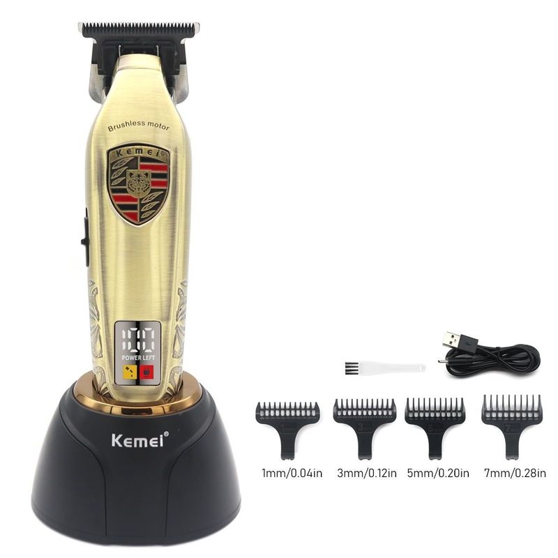KEMEI - Maquina Patillera Barbera Recargable Original E Inalambrica Kemei-2236