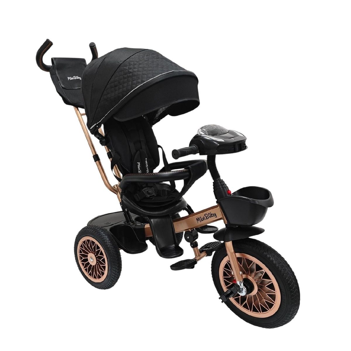 MAXIBABY - Triciclo Infantil Paseador Silla Giratoria Mp3 Musica Luces