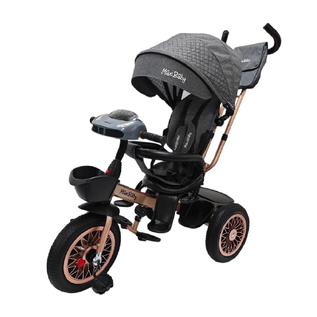 MAXIBABY - Triciclo Infantil Paseador Silla Giratoria Mp3 Musica Luces