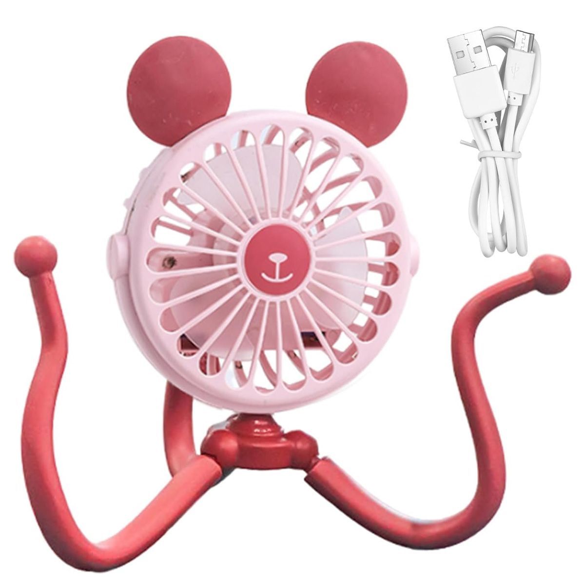 ENFANTASY - Ventilador Recargable Portátil Luz Led Mini Bebe Usb Coche