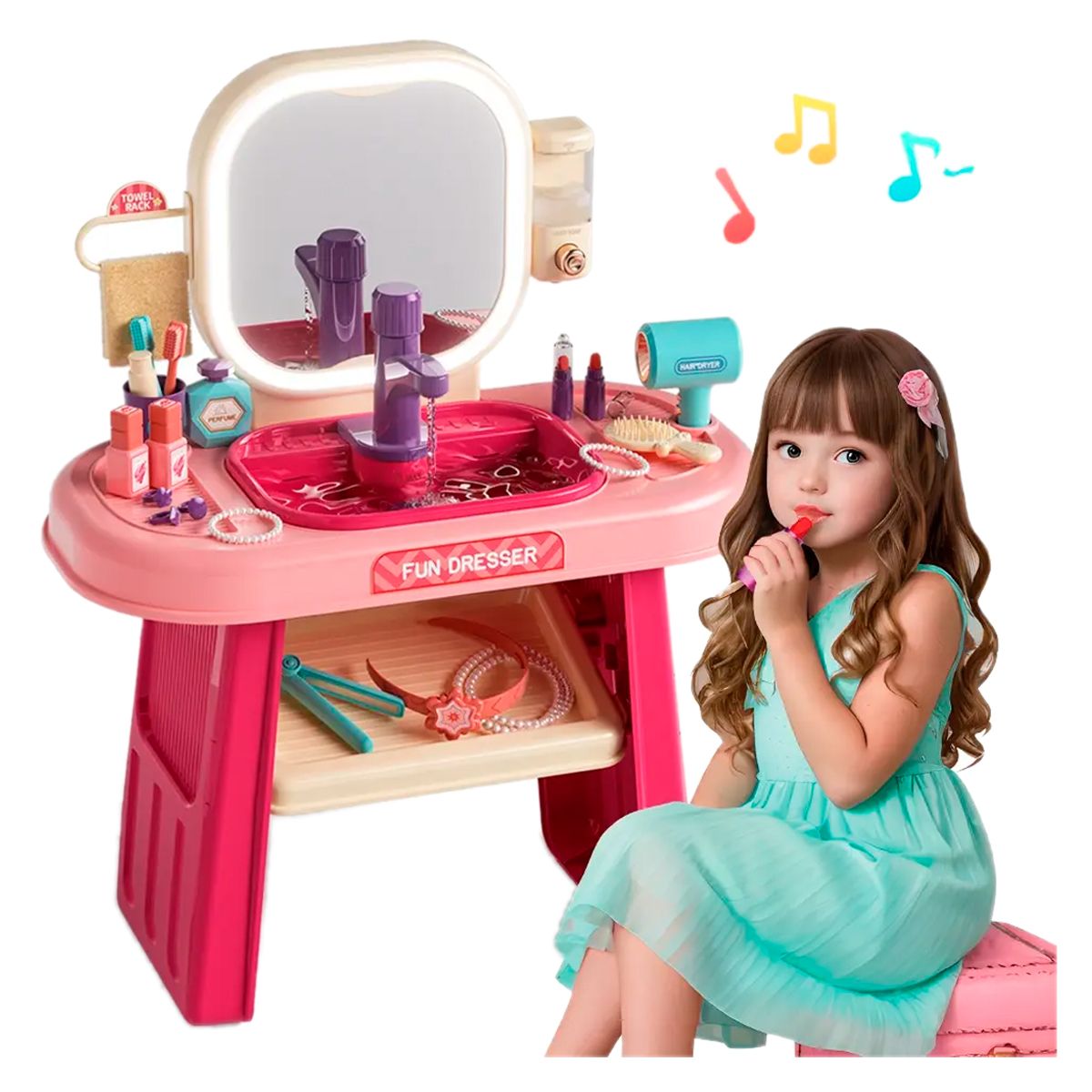 GENERICO - Tocador Peluqueria Espejo Luz Táctil Maquillaje Agua Real