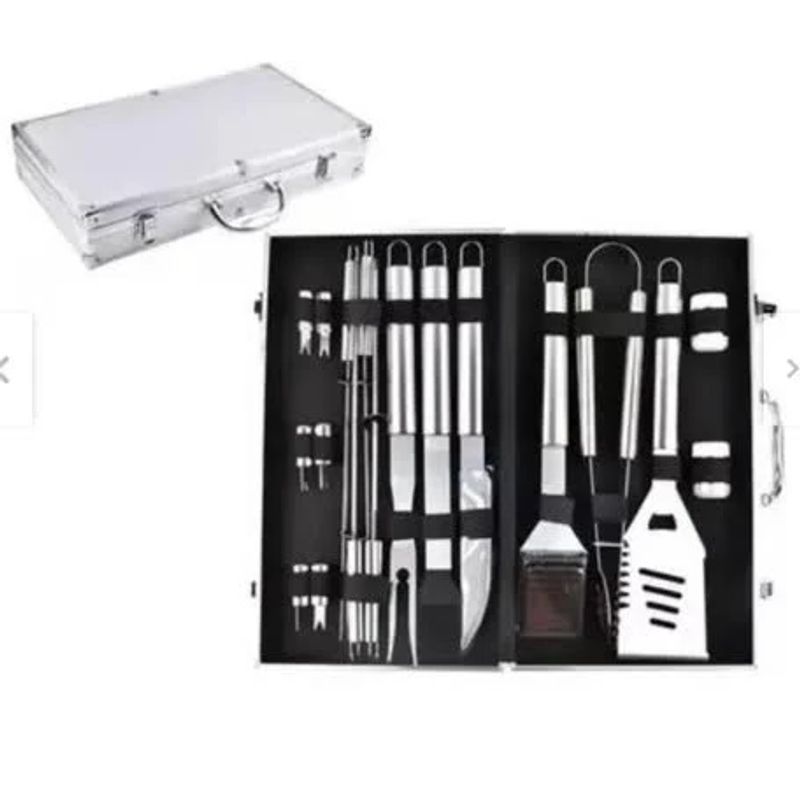 GENERICO - Set Accesorios Preparacion  asado BBQ Utensilios 16 Piezas