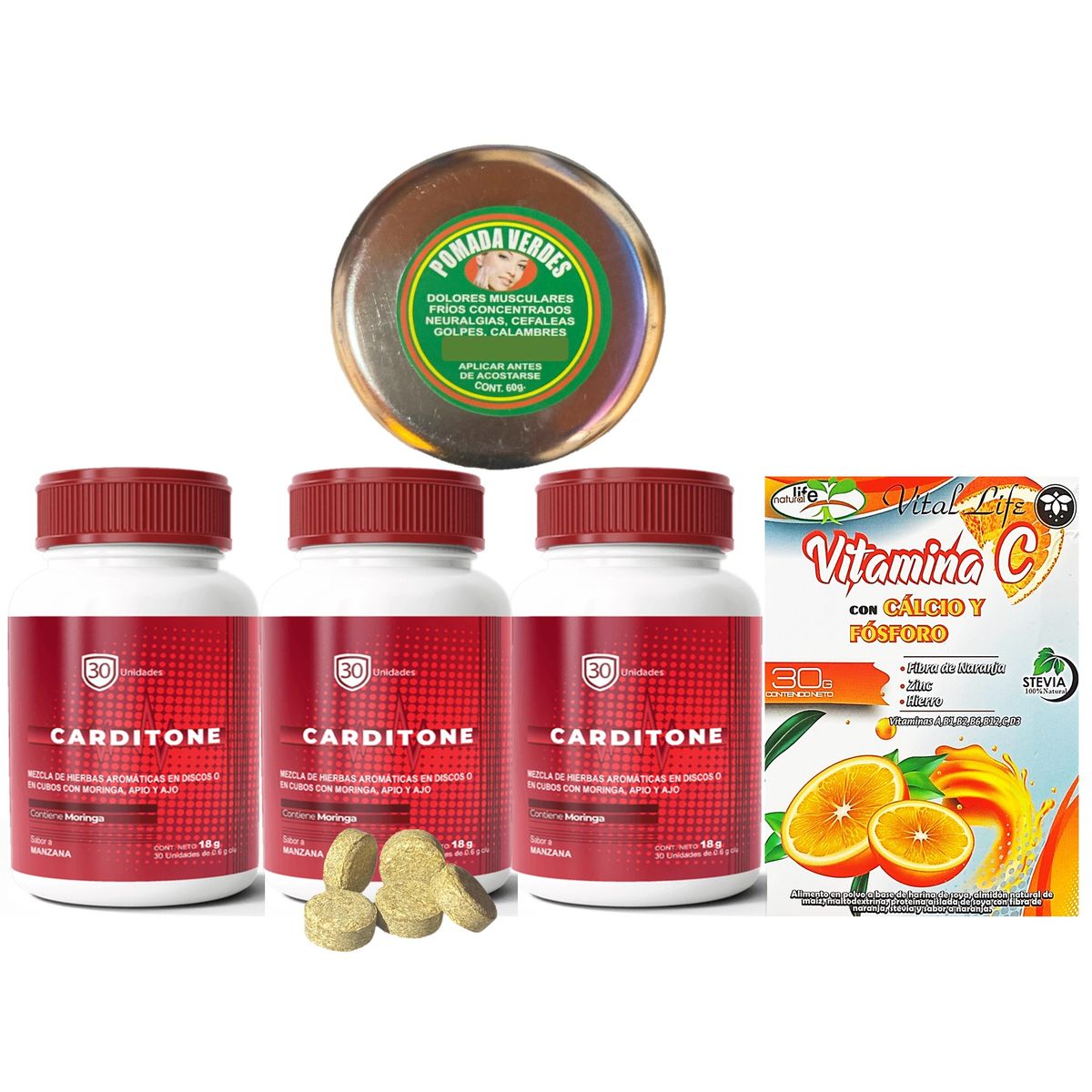 GENERICO - 3 CARDITONE - NORMALIZA LA PRESION ARTERIAL VITAMINA C