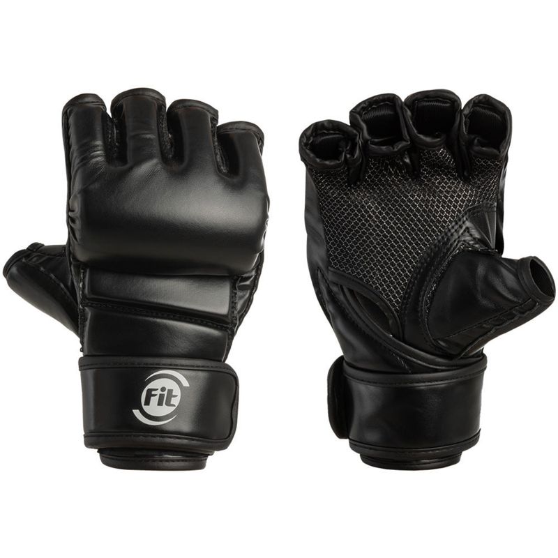 SPORTFITNESS - Guantes Tipo MMA 3oz Medio Dedo Negro S-M Sportfitness