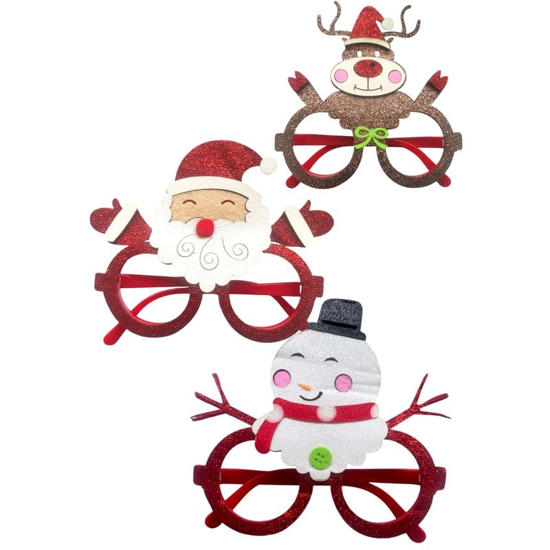GENERICO - Adornos Gafas Navidad Con Diseño De Papa Noel X3 Und
