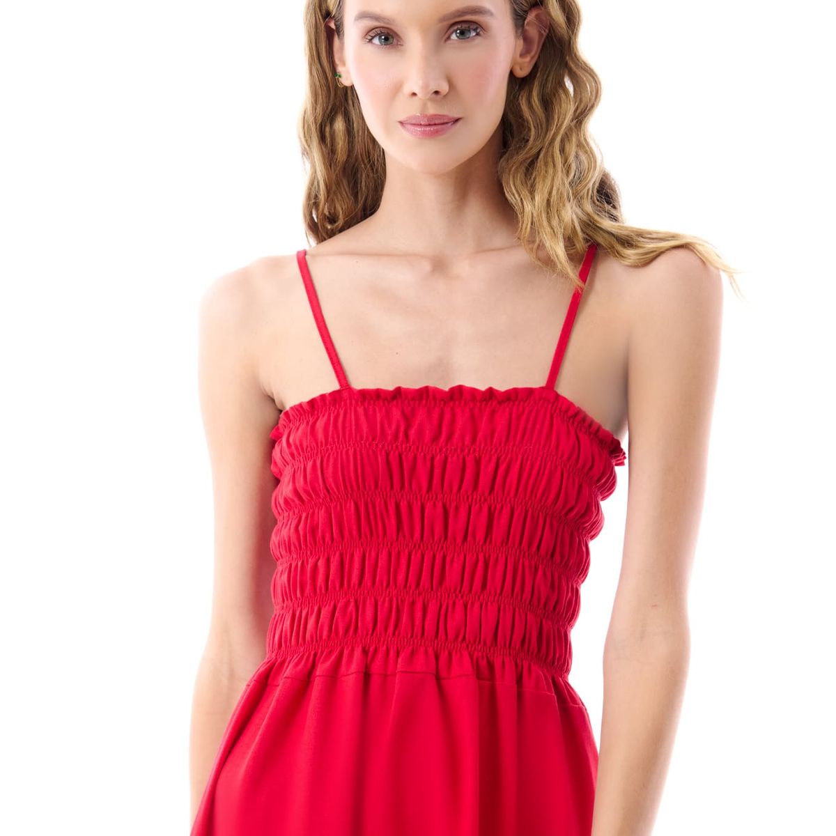 BELIFE - Vestido Resortado y Cargaderas