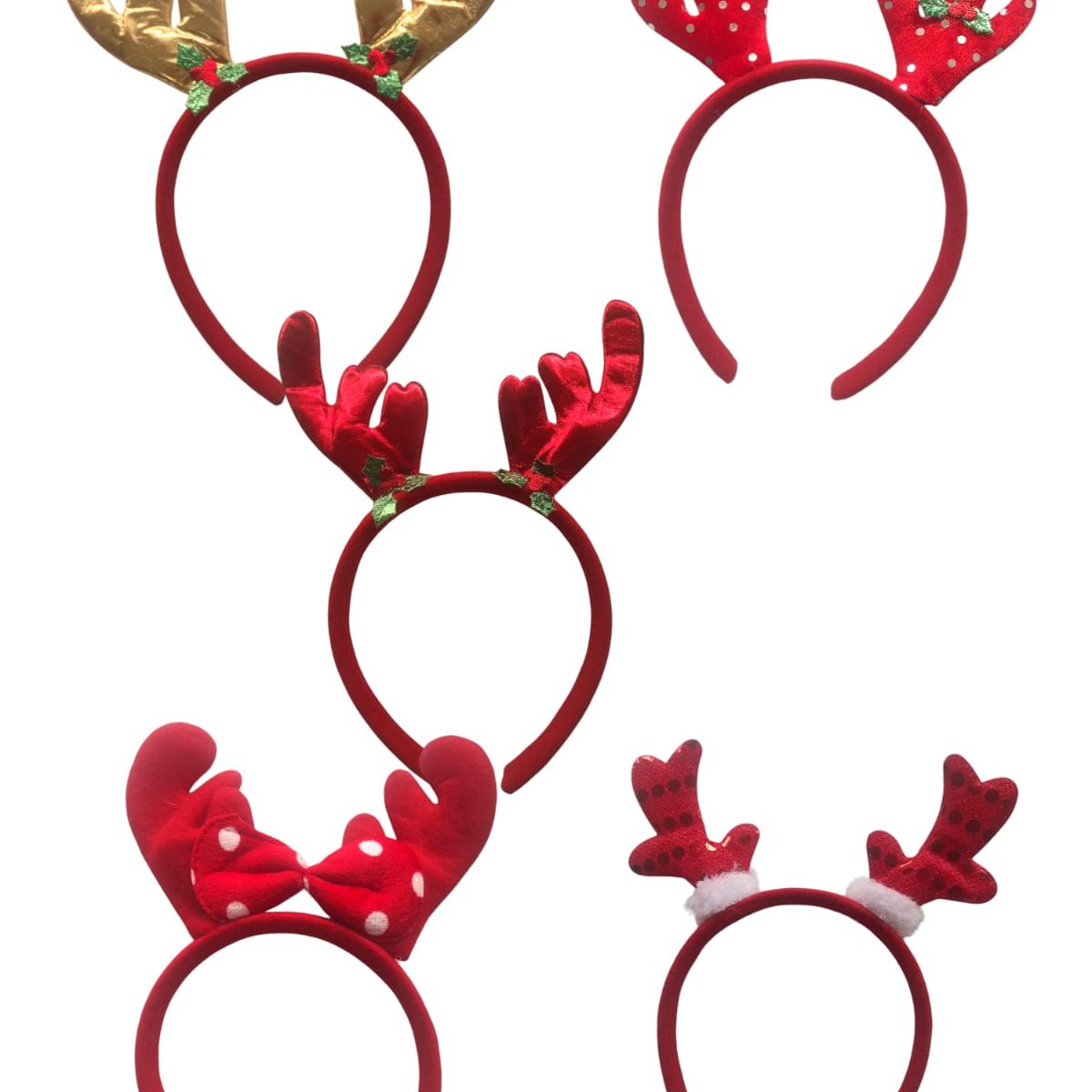 GENERICO - Diademas De Reno Para Navidad Velitas X5 Und