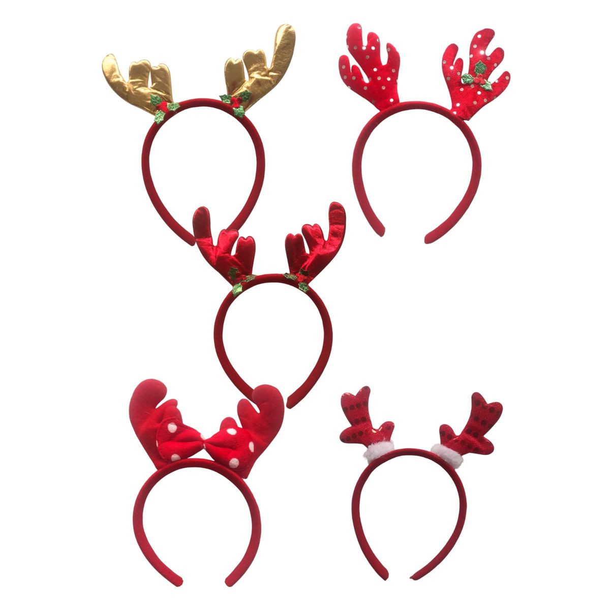 GENERICO - Diademas De Reno Para Navidad Velitas X5 Und