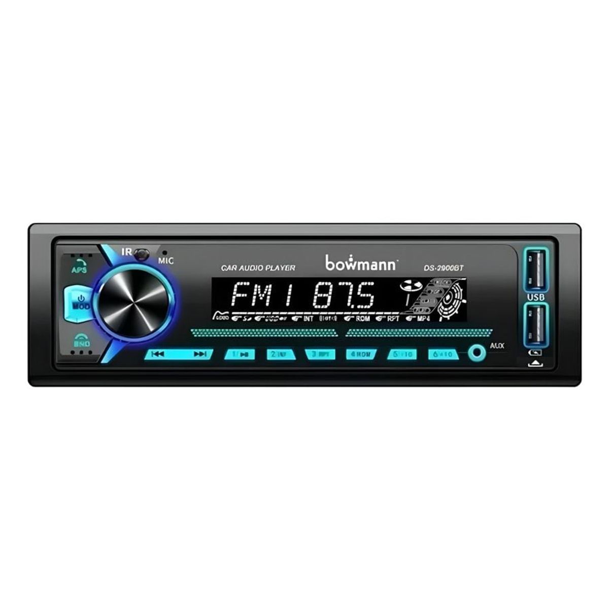 BOWMANN - Radio Carro APP Bluetooth Desmontable USB2 7 Colores Bowmann DS-2900BT