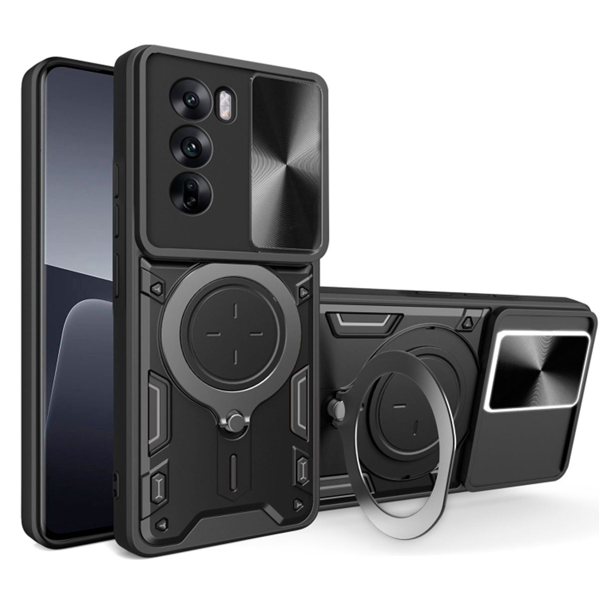 GENERICO - Estuche Armo Antigolpe Compatible con  Oppo Reno 12 Negro