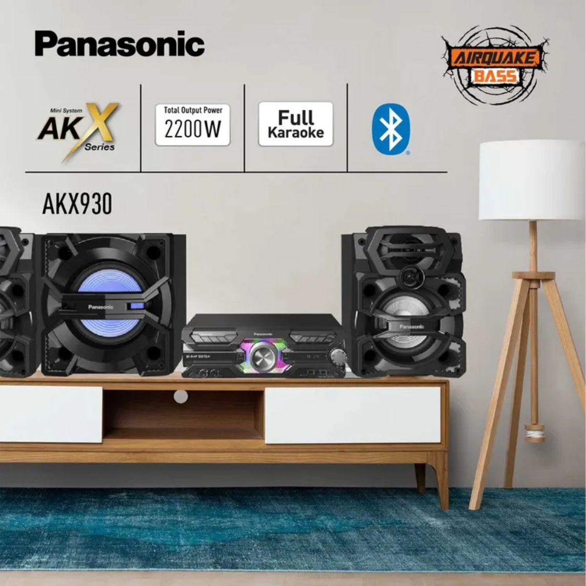 PANASONIC - Minicomponente PANASONIC AKX930 Negro 2200 Watts