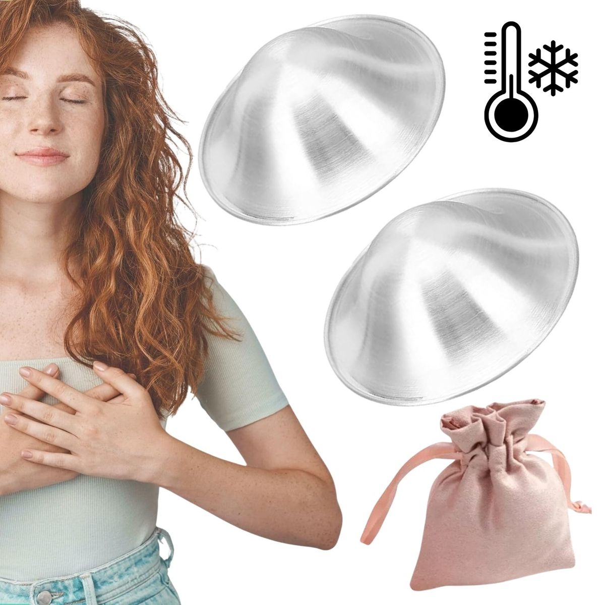 GENERAL - Protectores Copas refrescantes para lactancia En Plata