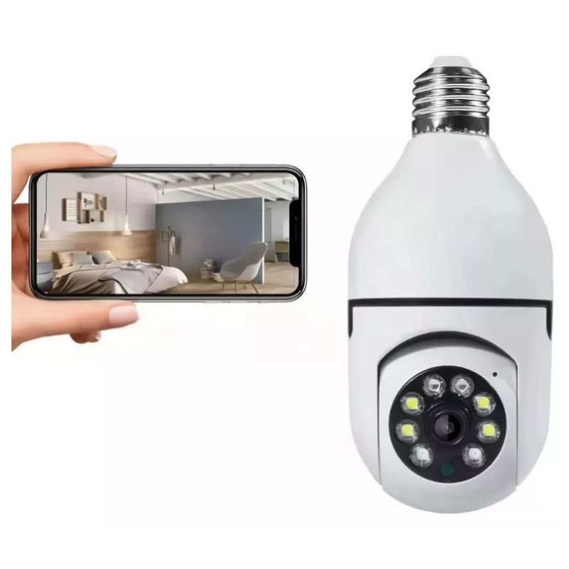 GENERICO - Cámara Seguridad Robótica Bombillo Wifi Giratoria 360° 1080p