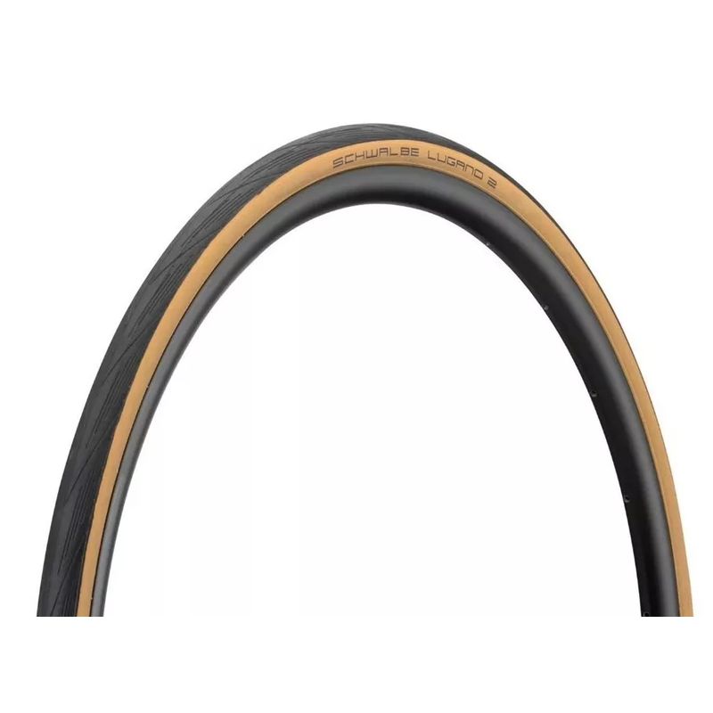 GENERICO - Cubierta Bici Ruta 700x25c Schwalbe Lugano 2 Crema - Muvin Color Negro Crema