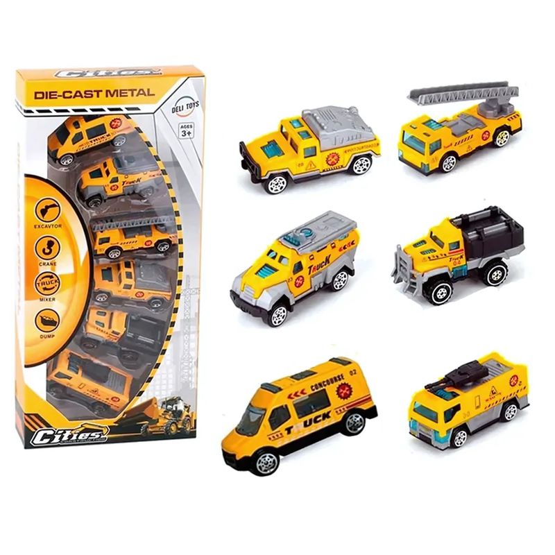 GENERICO - Juguete Colección Carros de Construcción De Metal X6 C2577