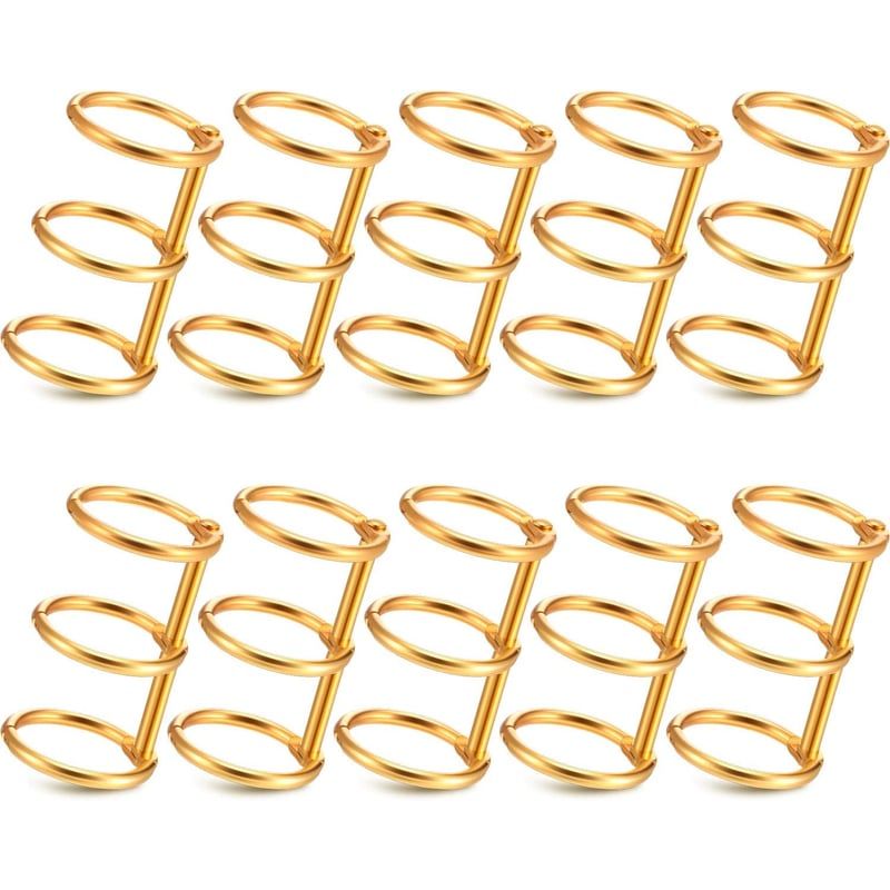 GENERICO - Anillo triple Metal Engrapar Scrapbook 1 Pulgada dorad x10