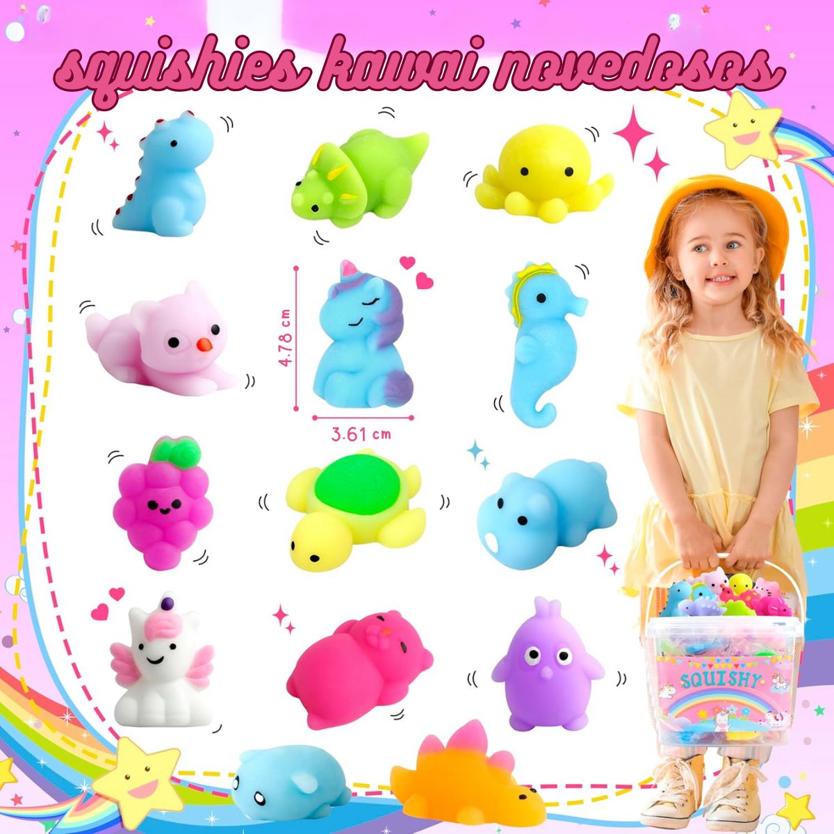 GENERICO - 5 Squishies Juguete Antiestrés Relajante Mini Mochi Kawaii